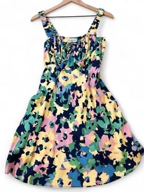NICHOLAS Dress - Women's 8 Floral - Multicolor Swing Peasant A-Line